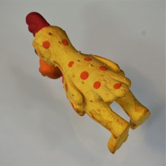 Yellow Squeaky Hen Dog Toy Latex Rubber - Picture 7 of 7